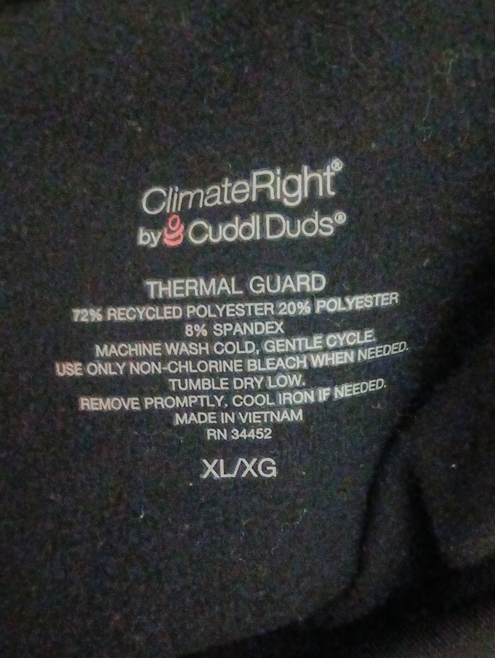 Cuddl Duds Black Women's Stretch Leggings - Picture 5 of 5